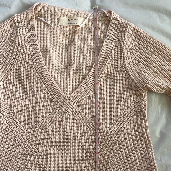 Zara V-Neck Sweater in Light Pink Size-Medium NWOT - Picture 14 of 17